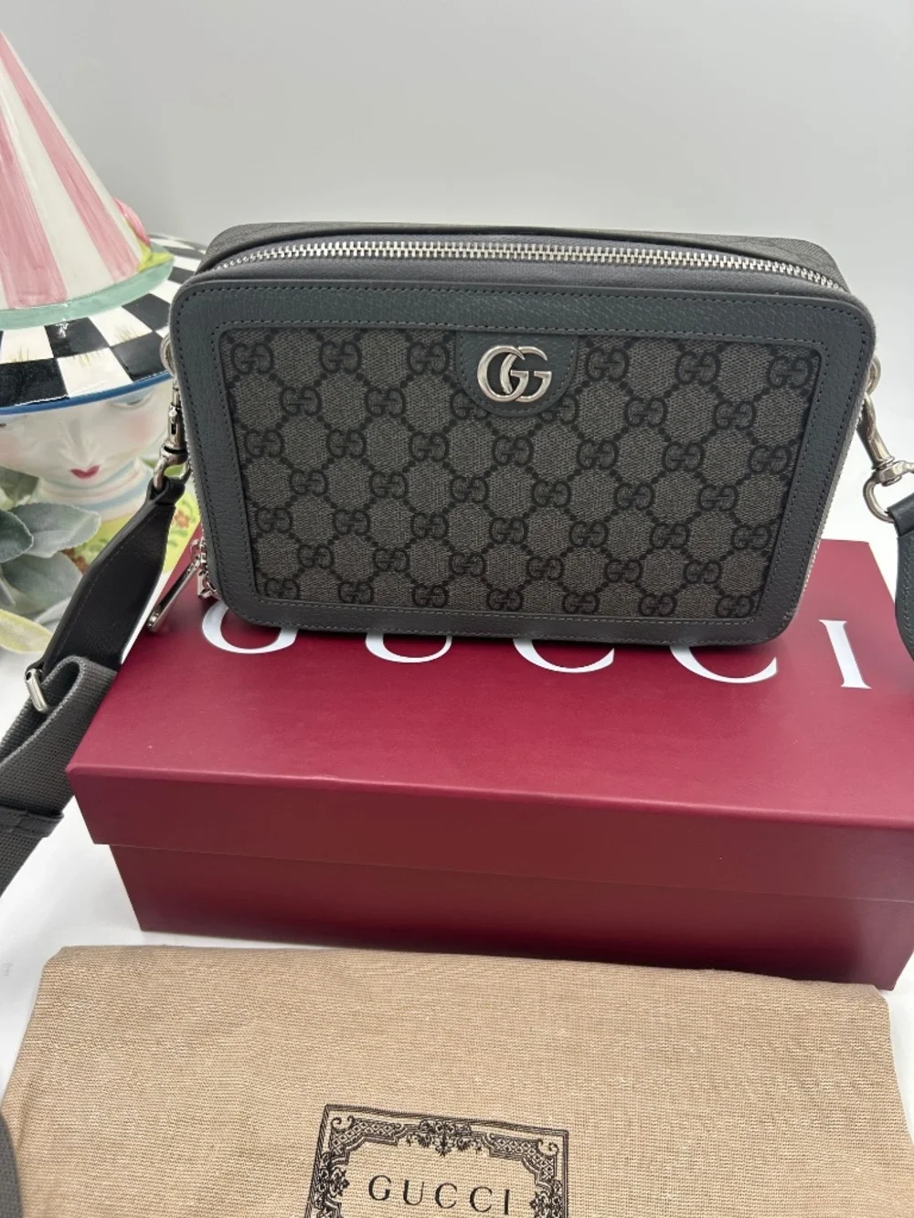Men’s Gucci Ophedia GG Supreme Shoulder Bag. Made in Italy.